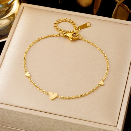 SS-12008 - Premium Foiled Gold Heart - Bracelet