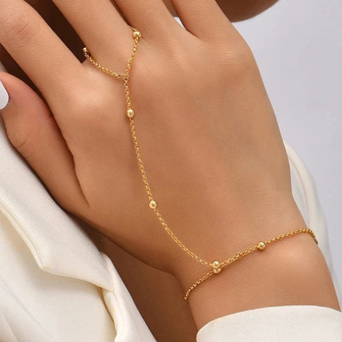 SS-12179 - Gold Bead - Hand Chain
