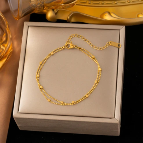 SS-12511 - Double Layered Gold - Bracelet
