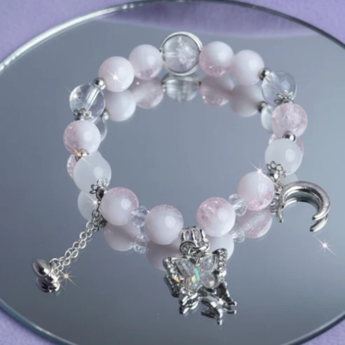 UNI-11992 -Pink Pastel Colors Beaded Stone - Bracelet