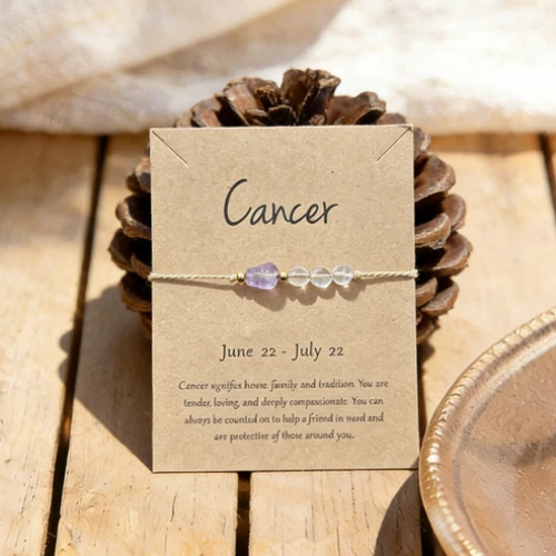 UNI-12421 - Cancer Zodiac Sign Natural Stone - Bracelet