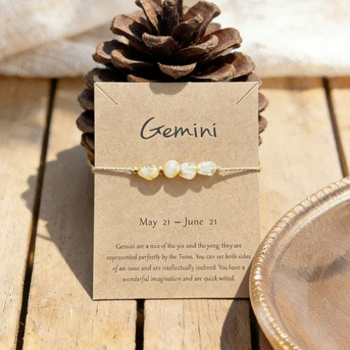 UNI-12423 - Gemini Zodiac Sign Natural Stone - Bracelet