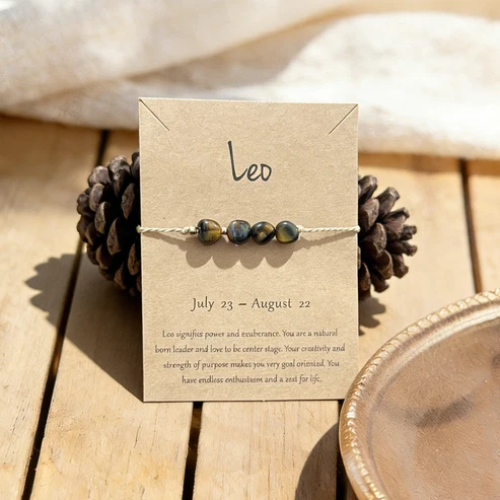 UNI-12424 - Leo Zodiac Sign Natural Stone - Bracelet