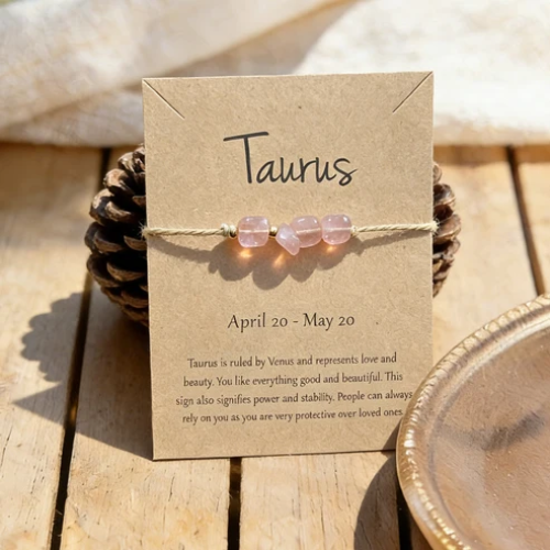 UNI-12429 - Taurus Zodiac Sign Natural Stone - Bracelet