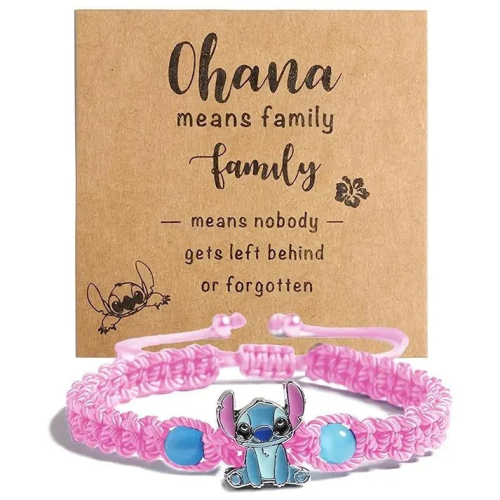 UNI-12434 - Pink Stitch Animal Ohana Means Family - Bracelet