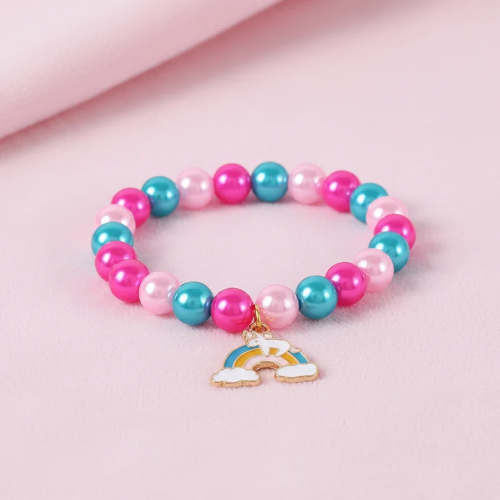 UNI-12443 - Rainbow Candy Color Pears Beads - Bracelet