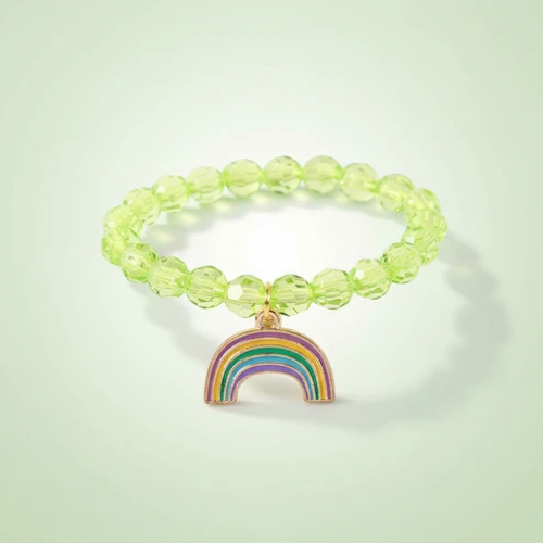 UNI-12447 - Rainbow Green Beads - Bracelet
