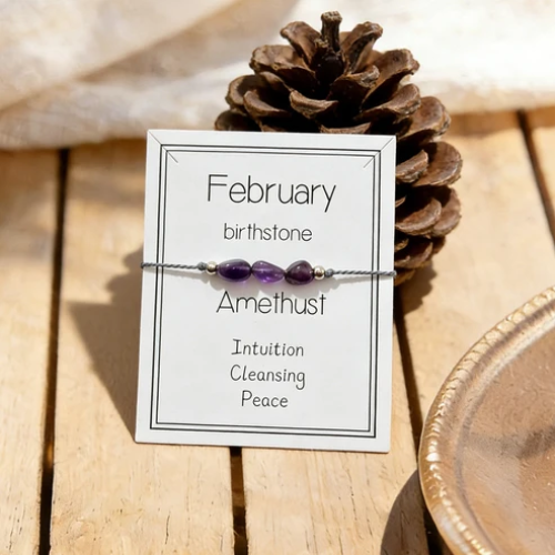 UNI-12480 - February Birthstone Natural Stone - Bracelet