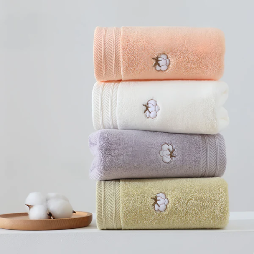Cotton Motif Fleece Face & Hand Towel