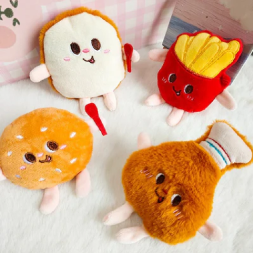 Cute Food-Themed Plush Keychain