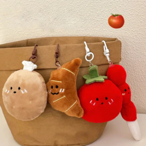 Food-Themed Plush Keychain