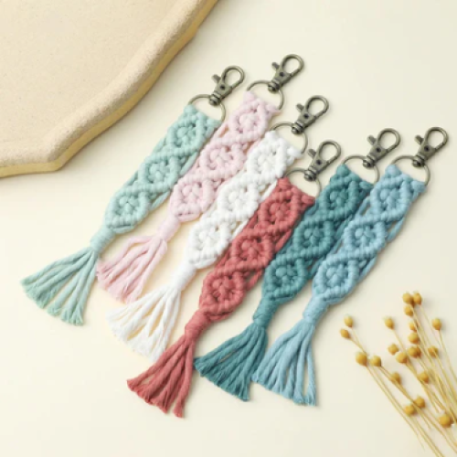 Handmade Macramé Woven Tassel Keychain