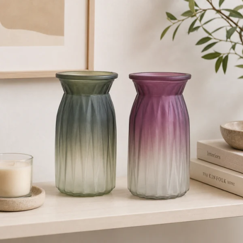 Classic Frosted Glass Vase Single