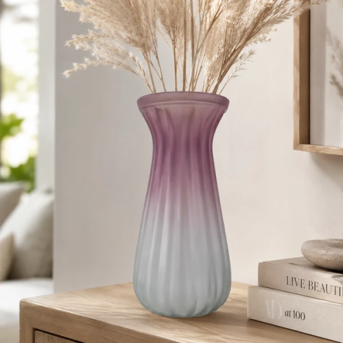 Frsoted Gradient Tinted Glass Vase