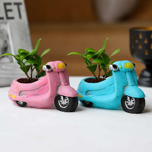 Handpainted Scooter Ceramic Succulent Pot