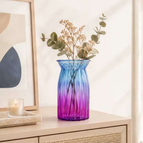 Sky Vibrant Gradient Glass Vase