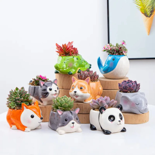 Zoo Theme Animal Ceramic Succulent Pot