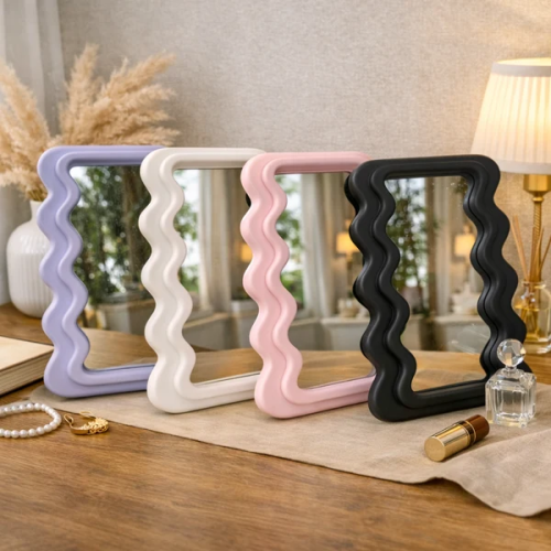 Deep Ripple Frame Wall Mirror