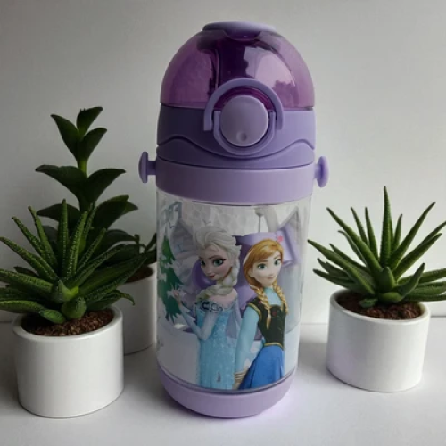 Frozen Kids Plastic Water Bottle with Pop-Up Lid (450ml)