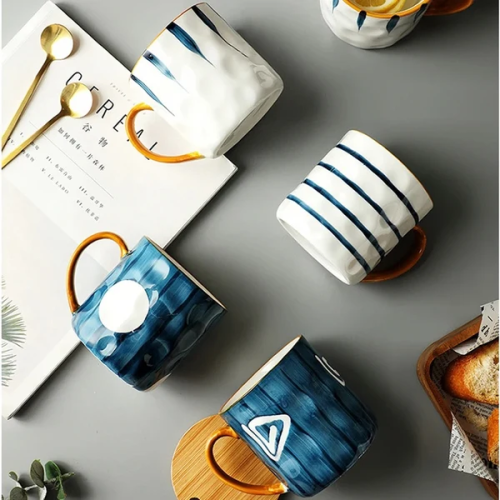 Artistic Blue Mug Series