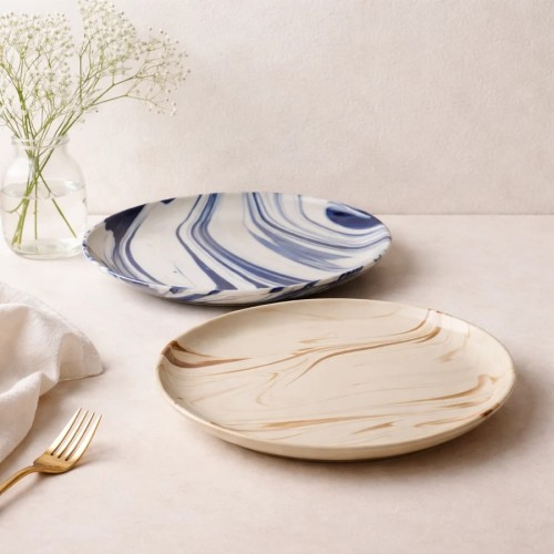 Marble Pattern Ceramic Dinner Plate (11 inch)