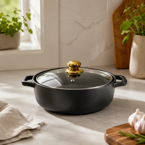 Ceramic Casserole Pot with Glass Lid
