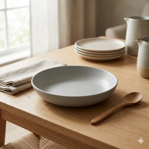 Essential White Ceramic Pasta Bowl (8.5 Inch)