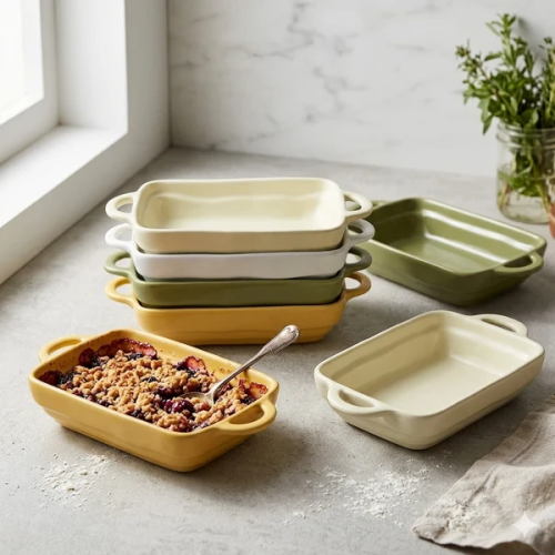 Rectangular Ceramic Serving Dish with Handles (9 inches)