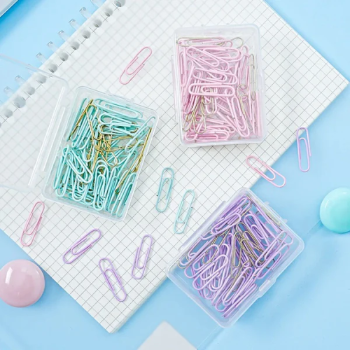 50-Piece Solid Pastel Clips Set