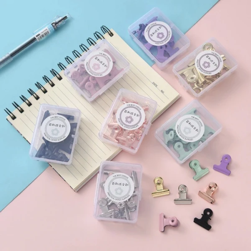 8-Piece Pastel Office Binder Clips