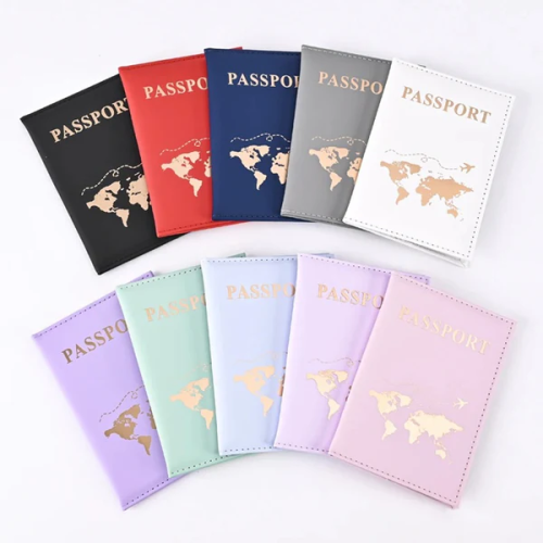 Minimalist Passport Cover with Gold Foil Map
