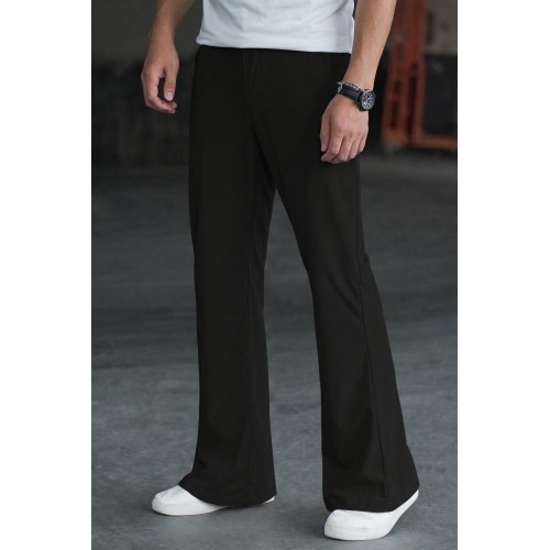 Wide Leg Bootcut Spandexdry Pants - Black