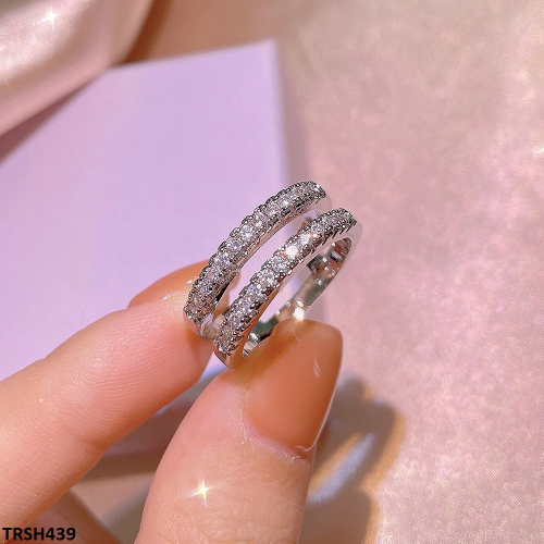 TRSH439 KYC Imp Square Layered ZIRCON Ring - TRSH