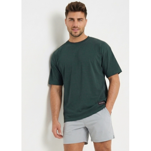 W Prime Oversized Tee - Dk Green 100% Cotton