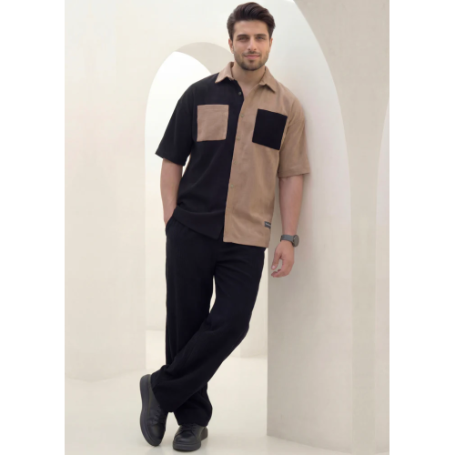 Dune Split - Khaki/Black Premium Safari Suit