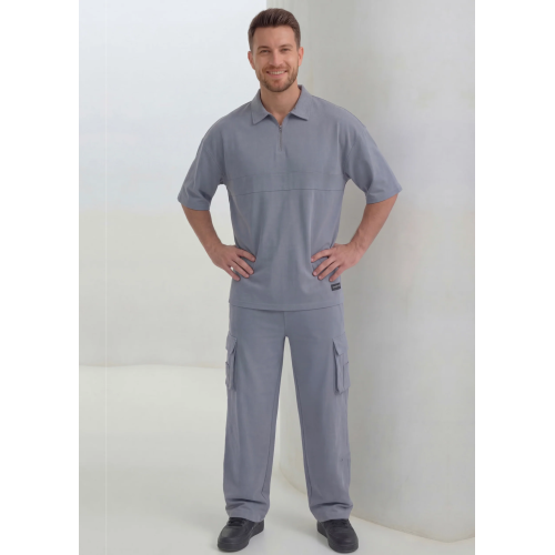 Ridge Cargo Polo Suit - Premium Silver Grey