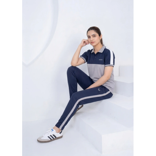 Women's/Silver Navy Ensemble - Dri-Fit Polo Twinset