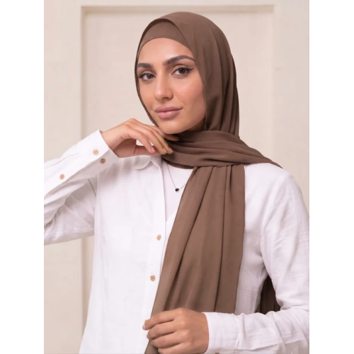 Built-in Magnet Hijab - Chestnut