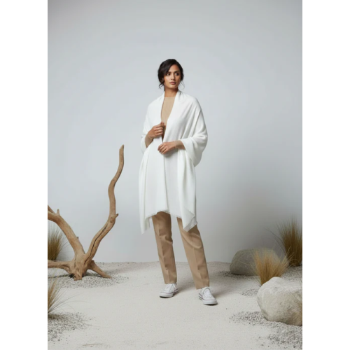 Veloria Wool Shawl - Off White