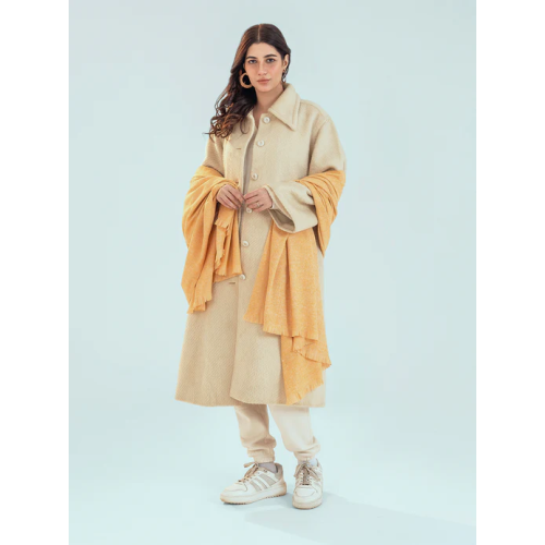 Retro Cashmere Shawl - Mustard