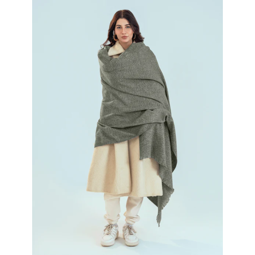 Retro Cashmere Shawl - Titanium