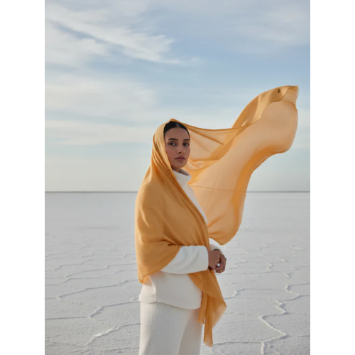 Vicuña Woolen Shawl - Mustard