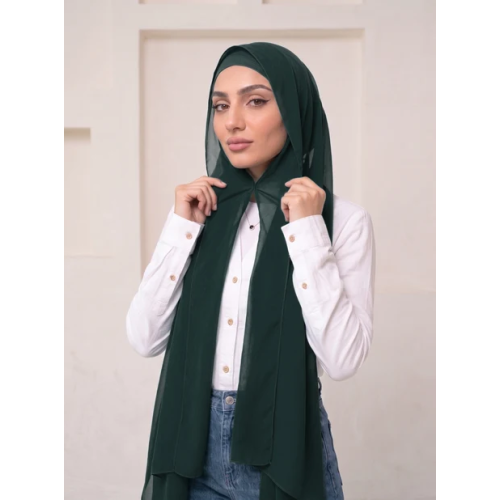 Built-in Magnet Hijab - Evergreen