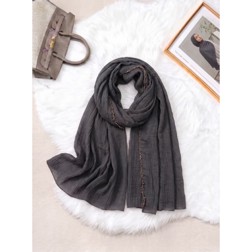 Zareen Lawn Hijab - Charcoal Grey