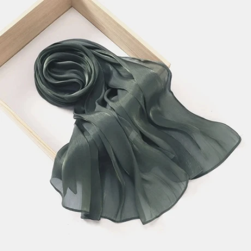 Aura Silky Organza Hijab - Castleton Green
