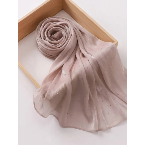 Verona Shimmer Organza Hijab - Dusty Pink