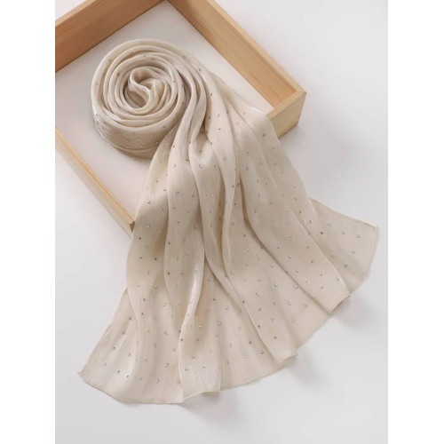 Verona Shimmer Organza Hijab - Malibu Beige