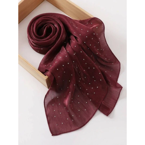 Verona Shimmer Organza Hijab - Maroon