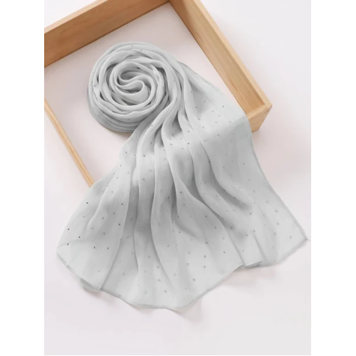Verona Shimmer Organza Hijab - Silver