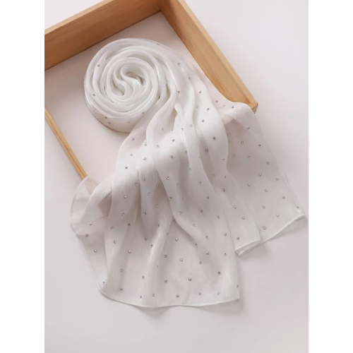 Verona Shimmer Organza Hijab - White